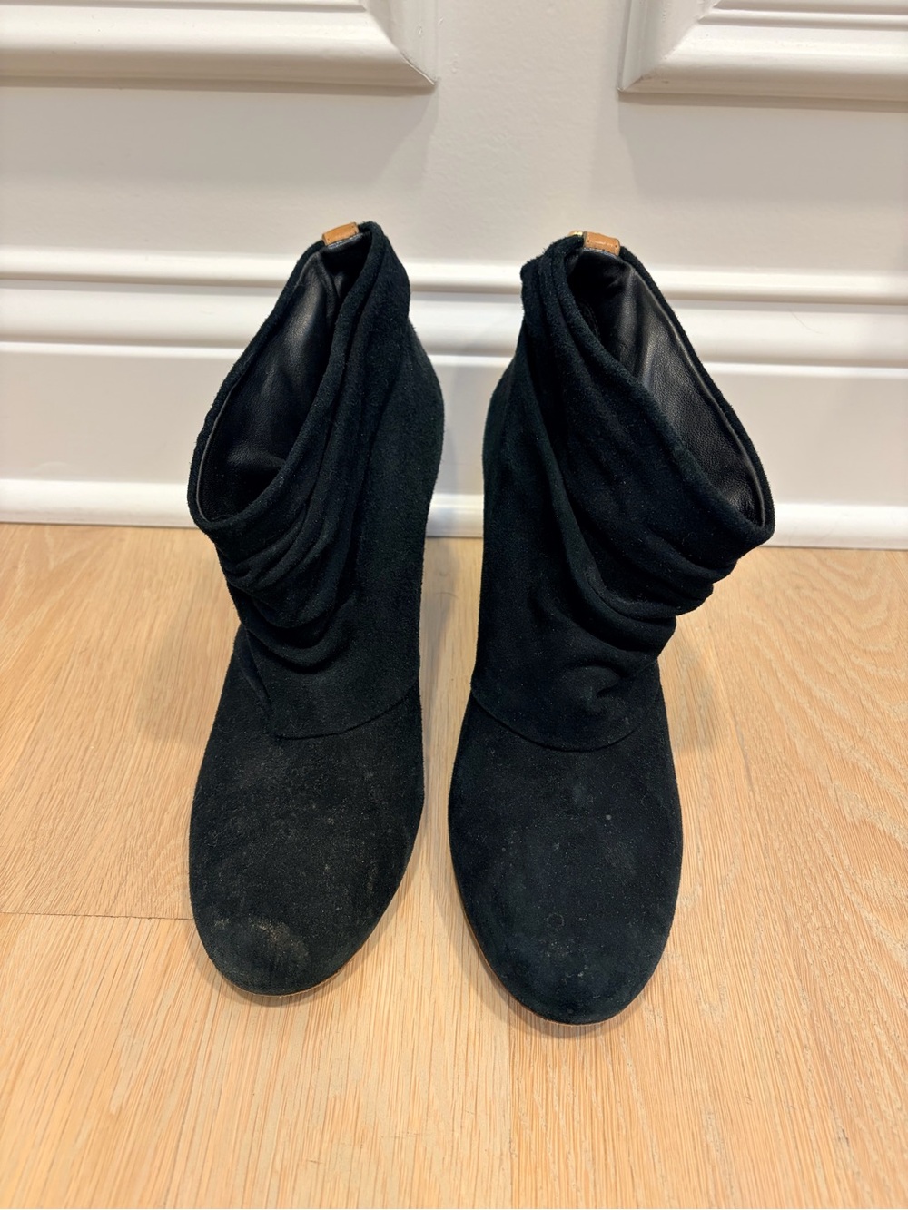 Tory Burch Black Suede Slouch Ankle Boots Size 9.5